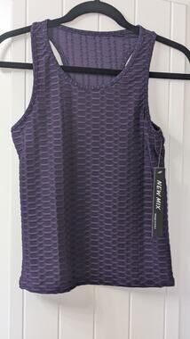 New Mix Purple Textured Tank Top & Shorts 2-Piece Set S/M Stretch Scoop